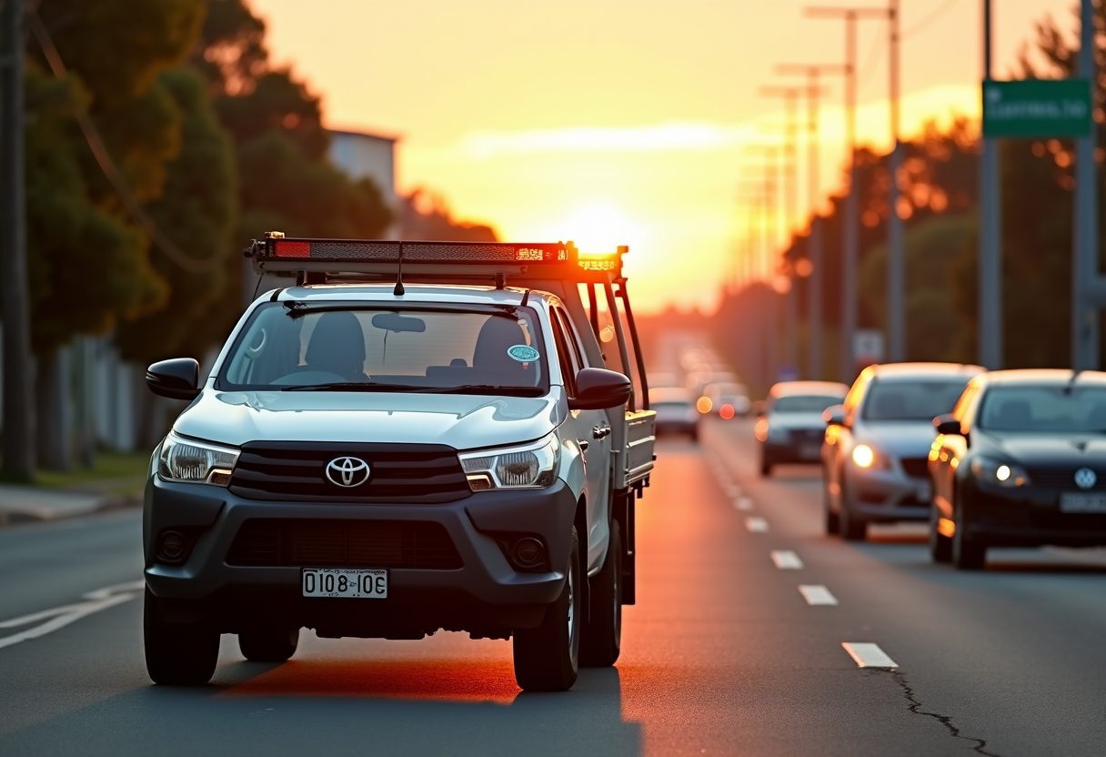 Locksmith ute loaded with tools at sunrise — Wahroonga